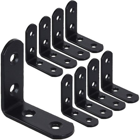 Kulmatuki, 50mm x 50mm kulmavahvike, metallioikea kulmavahvike, ruostumattomasta teräksestä valmistettu L-muotoinen kulmatuki puupöydälle, hyllylle, 