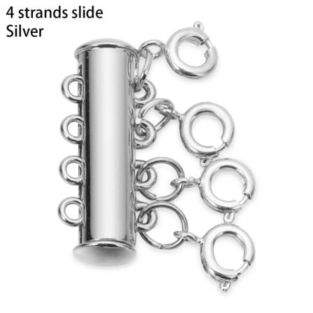 1st Skjutlås Lås Halsband Distanslås Silver 4 Standar