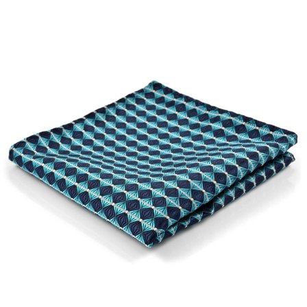 Turkis/Navy Lommeklud til mænd - Mønstrede lommeklude