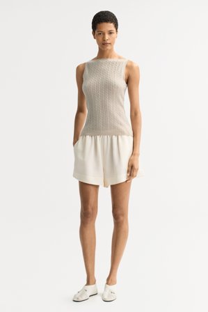 Soft Goat - Cable knit singlet - L - Chalk