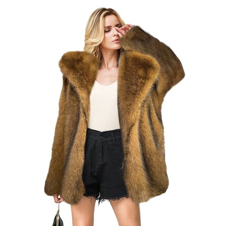 Dam Cardigan i Fluffig Konstgjord Päls Leopard Öppen Fram Längd Kavaj Ytterplagg