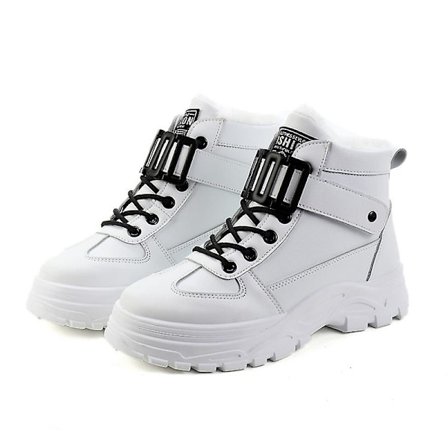 Paksut plyysiset, korkeakorkoiset lämpimät kengät naisille