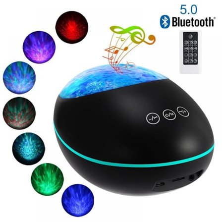 Rabatterad Ocean Wave-projektor, fjärrkontroll Ändra nattljus