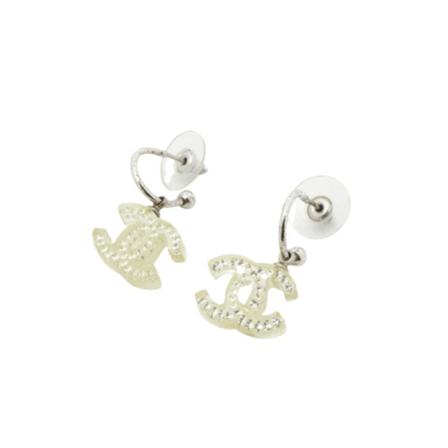 Chanel Vintage Pre-owned Earrings vit, Dam Vintage Smycken, Dam, Storlek: ONE SIZE