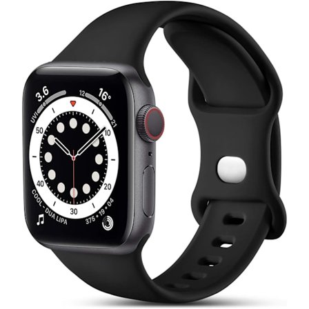 Apple Watch-armband 41 mm 40 mm 38 mm, silikon sportband ersättningsarmband kompatibelt med Apple Watch Series 9 8 7 6 5 4 3 2 1 SE-armband, S/M, 