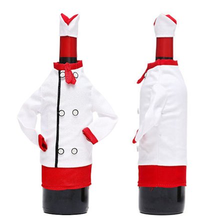 Christmas Wine Bottle Cover Creative Chef Kläder Hatt Bottle Topper Dekoration