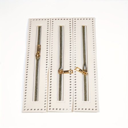 3 stk. Dobbeltsidig Flettet Imitert Skinn Glidelås Nål Tråd DIY Veske Tilbehør Håndverk