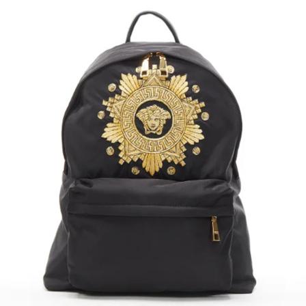 Versace Pre-owned, Pre-owned Nylon backpacks Zwart, Dames, Maat:ONE Size