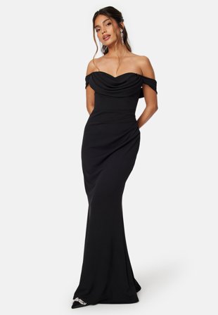 Goddiva-Off Shoulder Maxi Dress-XXS (UK6)
