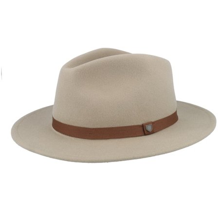 Brixton - Beige Fedora Hut - Messer Packable Timberwolf/Light Brown Fedora @ Hatstore