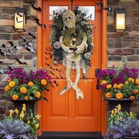 Halloween Mumie Krans Mumie Dekoration Horror Vægophæng