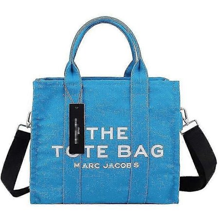 Dam Handväska Designer Laptop Tote Väska Canvas Messenger Axelremsväska-FÄRG: Ljusblå