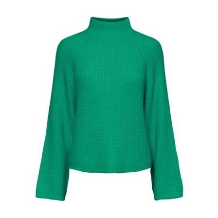 Pieces, Pcnell LS High Neck Knit Noos Groen, Dames, Maat:S