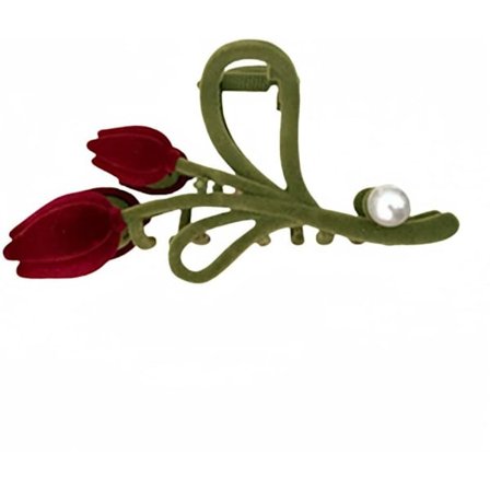 Punainen sametti hiusklipsi hain iso hiusneula naisille pään takaosan klipsi päähine