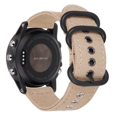 26mm lærredsrem kompatibel med Garmin Fenix 7X Pro/7X/6X Pro/6X/5X Plus/3/3HR