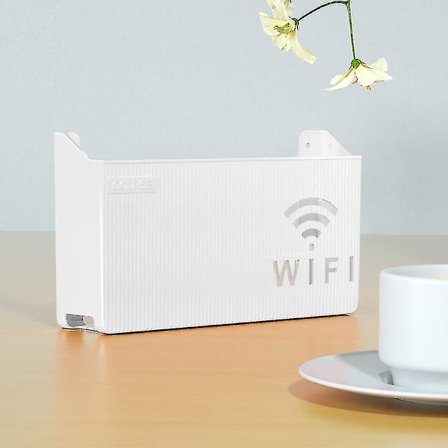 Trådløs Wifi Router Hylde Opbevaringsboks, Vægmonteret Abs Plast Organizer Box, Kabel Strøm Braket Organizer Box(hvid)