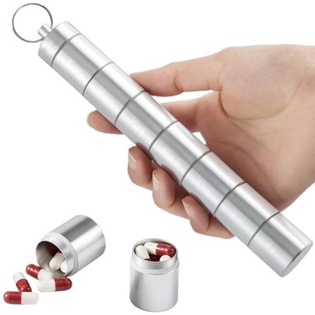 Pilleæske - 7 Dage - Aluminium Sølv