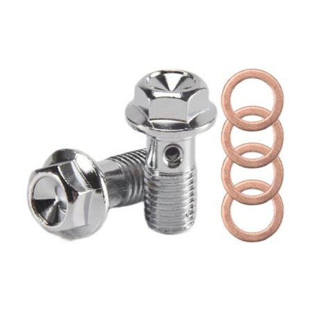 Motorcykel Rostfritt Stål M10 X 1.25 Banjo Bultar Broms Huvudcylinder Skruv Slang Hydraulisk Koppling Bromsok Bult