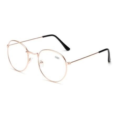 Retro Runde Reading Glasses Glasses Strength 2.0 Gold