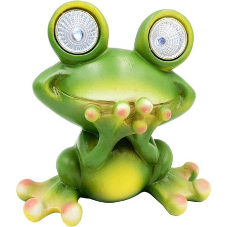 Solcelled utendørs LED-hagedekor med frosker