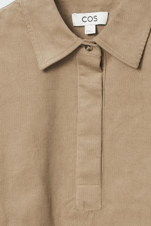 COS Women's Camisa Media Tapeta De Pana Relaxed Fit in Beige