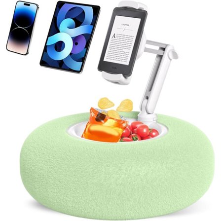 Pude Stativ Holder til Kindle Tablet iPad med Snack Skål, Lap Cozy Pude Stativ Holder til Læsning i Sengen til 4.7"-11" Kindle, Tablet, iPad, iPhone