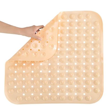 Firkantet Anti-mugg PVC Badematte Fotmassasje 48x48cm Blå