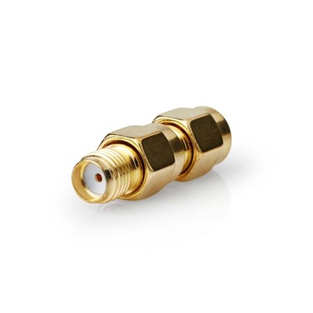 SMA Adapter | SMA Hane Reverse Polarity | SMA Hona | Guldplaterad | 50 Ohm | Rak | Koppar | Guld | 2 st. | Låda