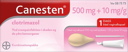 Canesten Canesten 500mg OVU 1 +1%CREA DK 20 g, Medicin & Pleje, Intimpleje, Skedesvamp