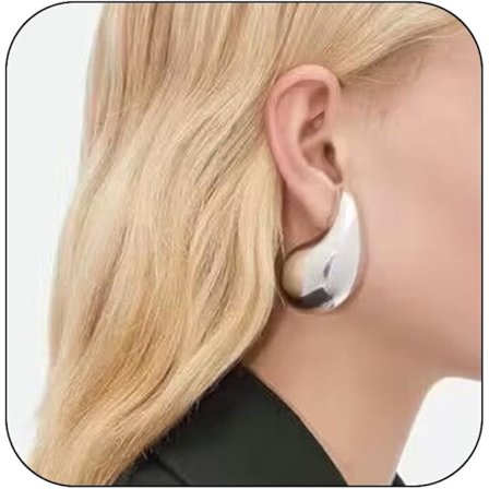 Extra Large Bottega Earring Dupes Hypoallergena Chunkygoldhoopörhängen Lättviktsvattendroppsörhängen Trendiga guldvattendroppsörhängen