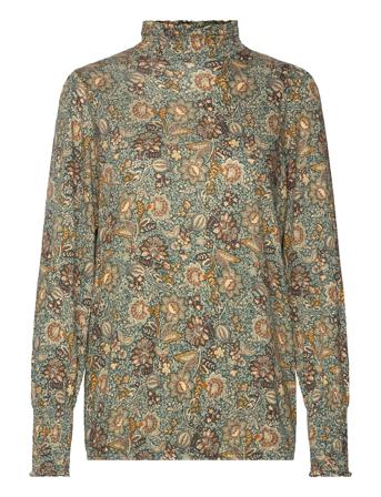 Sc-Felicity Aop Bluse Langermet Grønn Soyaconcept*Betinget Tilbud