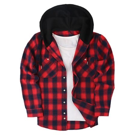 Men's Plaid Shirts Long Sleeve Shirts with Pockets Button Down Men's Plaid Shirt Jackets Flannel Shirts Red S—yux