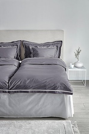Jotex - Dekbedovertrek Van Katoenen Perkal Grijs Grijs - JASMINE - Koop Dekbedovertrek bij Jotex