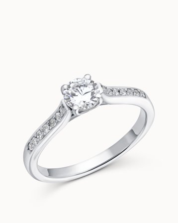 Sidestensring Evelyn 950 Platin Naturlig Diamant 0.30 Carat - Forlovelsesringe & Vielsesringe hos Vanbruun