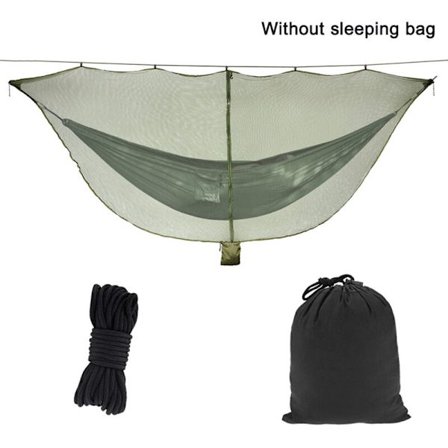 Myggenet til hængekøje med vandafvisende taske og elastisk snor, passer til alle enkelte/dobbeltsidede campinghængekøjer. Let og nem at installere.