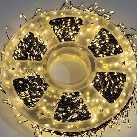 1000LED 25M Ljusslinga Utomhus/Inomhus, Julbelysning Varmvit Nätström, 8 Ljuslägen Vattentät Julbelysning - Svart Kabel