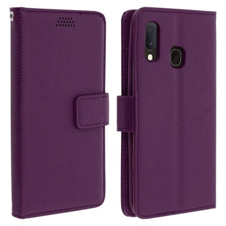 Smartphone cover - Samsung - Galaxy A20e - Lilla øko-læder - Blød skal - Magnetisk lukning