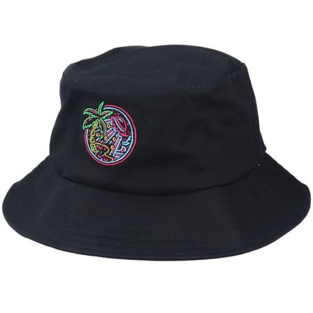 Iconic - Svart bucket Hatt - Tropical Alien Invasion Black Bucket @ Hatstore