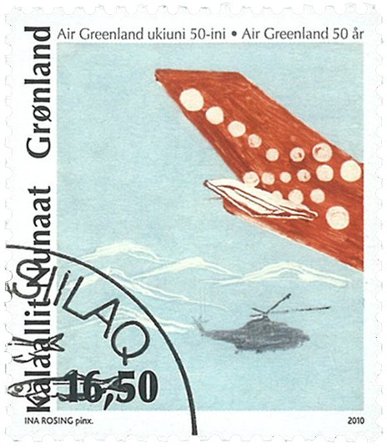 Grønland - Air Greenland - Stemplet frimærke