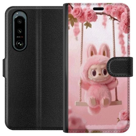 Kompatibelt Plånboksfodral till Sony Sony Xperia 5 III Monsterfigur söt kanin med rosa kinder