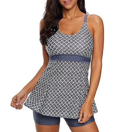 Dame Strandtøj Polstret Badedragt Shorts Bikini Sæt Badedragt Strandtøj Grå