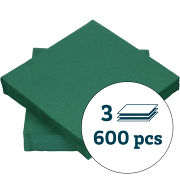 SERVIETT 3-LAG MØRKGRØNN 40X40