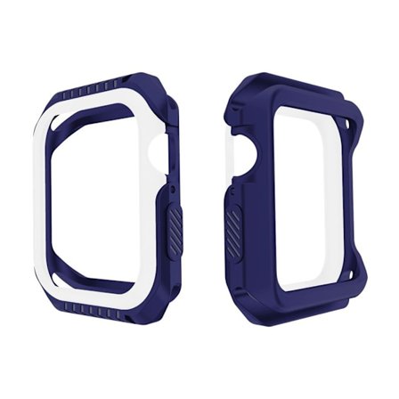 Apple Watch Series 4 44mm mjukt silikonplast skydds skal till klocka - Blå/ Vit