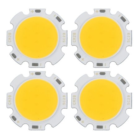 4x 5W Chip Lys Rund Cob Super Lys Led Lys Led Pære Varmt Hvid Dc15-17v