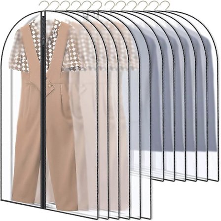 Klädfodral Set Klänning Klädpåse med Dragkedja i Garderober, Mothsäker Dammtät Vattentät Tvättbar Kostymbärarväska