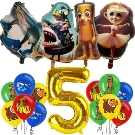 Italiensk Brainrot Tung Tung Sahur Tralalo Børne Fødselsdagsfest Tilbehør Ballon Service Kop Tallerken Banner Legetøj Gave Dekorationse