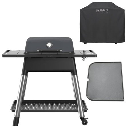 Everdure Force gasgrill + grillovertrekk & grillplade grafit' - 'Grafitt