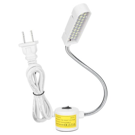 Symaskinlys 33LED Høy lysstyrke 360-graders justerbar metall slange Magnetisk adsorpsjon Sylys US-kontakt 110‐240V