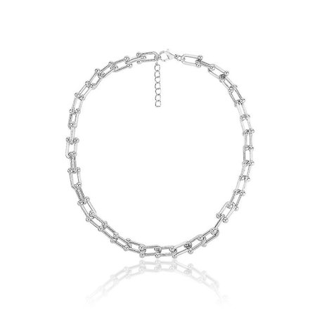 2023 Hip Hop Necklace Personalised U-shaped Horseshoe Splice Chain Trendy Metal Street Necklace