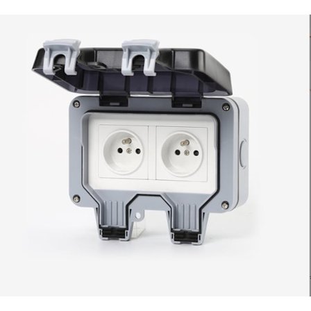 Vedenpitävä pistorasia Kaksinkertainen ulkoilmapistorasia IP66 Vedenpitävä seinäpistorasia 16A